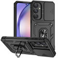 For Samsung Galaxy A55 5G Case with Slide Camera Cover, 360° Ring Holder Metal Kickstand, work for Phone Holder Car Mount, Drop Peep Protection. 