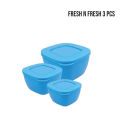 Microwave safe, Freezer Safe Square Plastic Container Set- (3 Pcs Set / 5 Pcs Set). 