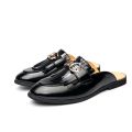 【WEJA】Men Half Dress Shoes Indoor Patent Leather Slippers PlusLoafers Moccasins Mens Mules Casual Shoes. 