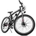 EPIKGO Electric Bike 250W Motor Powered Mountain Bicycle 26" Tire, 20MPH Adult Ebike with P.A.S and 21 Speed-Gear Shifter 36V/8AH Removable Lithium Battery, Black, Standard. 