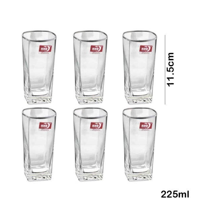 6Pcs%20Water%20Glasses%20Square%20Base%20Drinking%20Glass%20Set%20(Red%20Cherry)%20-%20Image%204