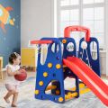 Kids 4 in 1 with Basketball Swing Portic Climbing Slide Play Area for Indoor and Outdoor, Suitable for Children 3-8 Years |ikitchz. 