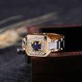 E-Commerce Inlaid Blue Gemstone Ring Luxury Men's Engagement Wedding Hand Jewelry. 