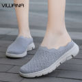 【ZIME】 Sports Shoes For Women On Sale Half Slippers Slip On Loafers Ladies Casual Walking Shoes Plus Size 42 Korean Black Sneakers Flats Women Shoes. 