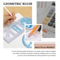 Sojhoop 2 Pcs Multifunctional Geometric Ruler Plastic Circle Drawing Tool Drafting Templates Clear Graphic Design Tools. 