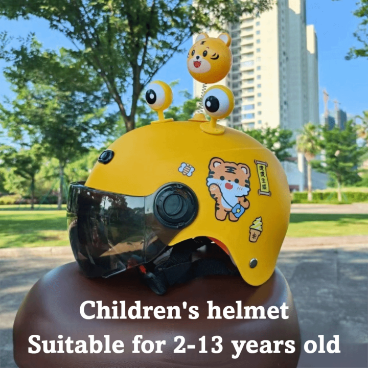 New Cartoon Children's Helmet Breathable Sturdy Bicycle Helmet Adjustable Tiger Pattern Safety Helmet Boys and Girls