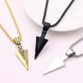 Men's  Black Long Necklace with Arrow Pendant Jewelry Chain Hip Hop Punk Rock Nicle. 
