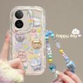 Case Cover For Infinix Hot 30i 20i 20 4G 12 30 9 Play Smart 7 6 HD Plus shell Soft Clear Silicone Bracelet Chain Cream Wavy Edge Cartoon Bear Rabbit Cartoon Cute Luxury INS Back Cover Fashion Bumber Shockproof Camera Protective Full Protection. 
