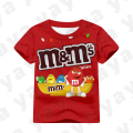 * Yaya * M & M's T-shirt 3D print shirt print character boy and girl T-shirt cartoon. 