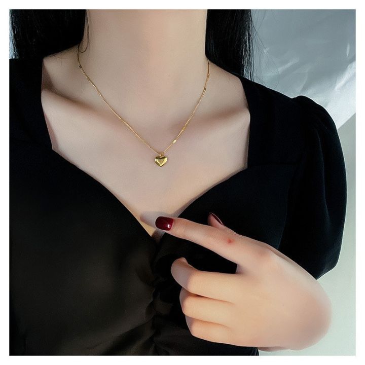 Enacolor%20New%20Gold%20Metal%20Love%20Heart%20Pendant%20Necklace%20for%20women%20Girls%20%20Fashion%20Necklaces%20Chain%20Accessories%20Jewelry%20Party%20-%20Image%204