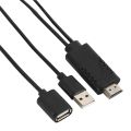 2X USB Female to HDMI Male HDTV Adapter Cable for iPhone 7/7Plus/6S 6 Plus. 