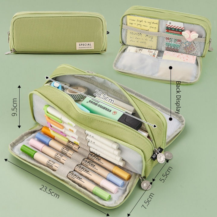 Simple%20Large%20Capacity%20Pen%20Case,%20Stationery%20Box,%20Japanese%20Korean%20Version,%20Junior%20High%20School%20Students,%20Girls%20Multifunctional%20Pencil%20Case%20-%20Image%207