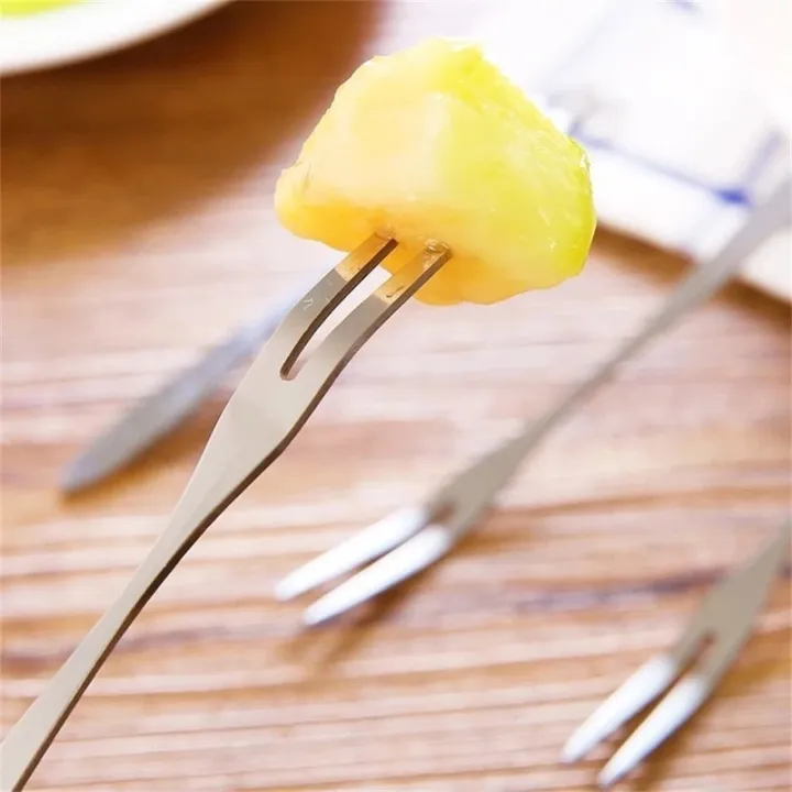 10Pcs%20Stainless%20Steel%20Fruit%20Fork%2013cm%20Two-tine%20Snack%20Cake%20Dessert%20Forks%20Tableware%20Restaurant%20Home%20Kitchen%20Accessory%20-%20Image%206