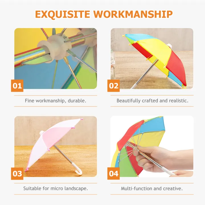 2%20Pcs%20Sombrillas%20De%20Para%20Mini%20House%20Accessories%20Small%20Umbrella%20Beach%20Umbrella%20Metal%20Parasol%20Child%20-%20Image%202