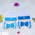 Newborn Baby Jersey Socks & Cap 02 Sets 100% Cotton [Hospital List Item]. 