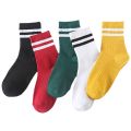 1 Pair Women Socks Set Multicolour Stripped Pattern Fashion Breathable For Female Casual Style Comfortable Socks. 