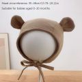 Fashion Cotton Newborn Cap Bear Ear Breathable Baby Ear Protection Cap Infant Strappy Hat Spring Autumn. 