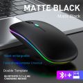 Bluetooth Wireless Mouse With USB, Bt5.2 Rechargeable RGB Mouse For Laptop, PC, MacBook, 2.4GHz, Silent Mouse Office Mouse Computer Accessories. 