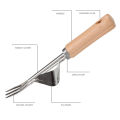 Migeet Garden Hand Weeder Stainless Steel Premium Gardening Tool for Weeding Wood Handle for Home Gardens Small Gardens and Lawns. 