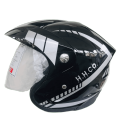 H.H.Co Flash Black Silver Shine Motor Bike Helmet SLS Certified. 