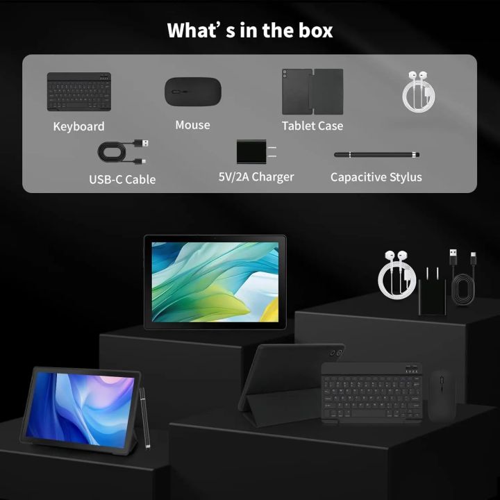 Brand New AUMI 10.1 Inch Tablet With Keyboard Protective Case Mouse ...