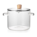 Glass Cookware Simmer Pot, Glass Cooking Pot with Lid-1.8L(60oz). 
