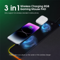 Magnetic Wireless Charging Mouse Pad Office Desk Pad Wireless Charging Luminous Mouse Pad Gaming Mousepad. 