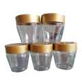 5 Pcs Transparent Kitchen Spice Containers with Gold Lids, Small Plastic Seasoning Jar Set, High-Quality Storage for Curry, Salt, Pepper, and More. 