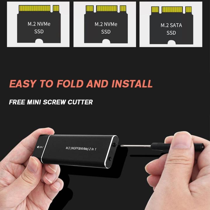 Dual%20Protocol%20M2%20SSD%20Case%20M.2%20NVMe%20SATA%20SSD%20Enclosure%20Adapter%2010Gbps%20USB%203.1%20Type%20C%20External%20Enclosure%20Supports%20M%20And%20B&M%20Keys%20-%20Image%203