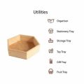 Natural Finish Wood Hexagonal Tray (12x12 INCHES). 