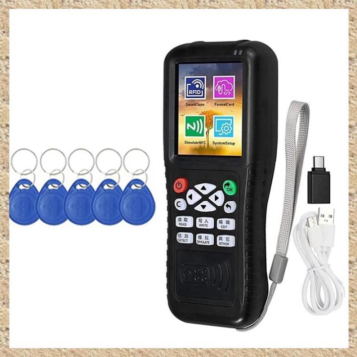 X100 RFID NFC Smart Card Reader Writer +5X5200 Keychain RFID Duplicator ID IC Card Programmer Encrypted Key Copier