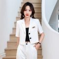 Short Small Suit Coat Women's Summer Thin Short-Sleeved Small Casual Temperament Office Wear Suit Small Shirt Summer. 