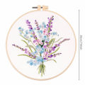 Poplikdfr Full Range Embroidery Kit, Flower Pattern Embroidery For Starter, Bouquet Embroidery Kit With Full Tools Materials Instructions For Beginners DIY Arts Crafts. 