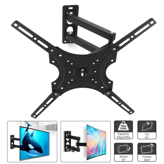 Universal%20Screen%20TV%20Wall%20Bracket%20Mount%20Tilt%20Swivel%20Support%2014%20to%2055%20inches%20up%20to%2050%20Kg%20HDL-117B-2%20Plasma%20LCD%20Television%20Holder%20Vesa%20Cold%20Rolled%20Steel%20Durable%20Powder%20Coat%20Finish%20Office%20Home%20TV%20Stand%20-%20Image%203