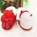 Toddler Baby Winter Thick Shoes Cute Bow Soft Crib Sole Snow Boots Anti-slip Warm Plush Prewalker 0-18M. 