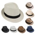 Children Kids Summer Beach Straw Hat Jazz Panama Breathable Hat Large Brim Outdoor Breathable Hats Girls Boy Sunhat. 