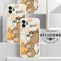 Hontinga for iPhone 7 8 SE 2020 SE 2022 Case Side Design Cute Cartoon Mouse Back Cover Soft Square Edge Pattern Liquid Silicone Trend Phone Cases. 