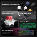 E-YOOSO Z686 RGB Mini slim 60% Mechanical Gaming Wired Keyboard All Keys Anti-ghosting Hot Swappable Red Switch 68 Keys for Compute PC Laptop with Software and free 5 red switches. 