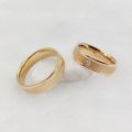Wedding Rings Sets for Men and Women Handmade Unique Designer Matte 24k Gold Plated Titanium Jewelry Lover's Couples Ring. 