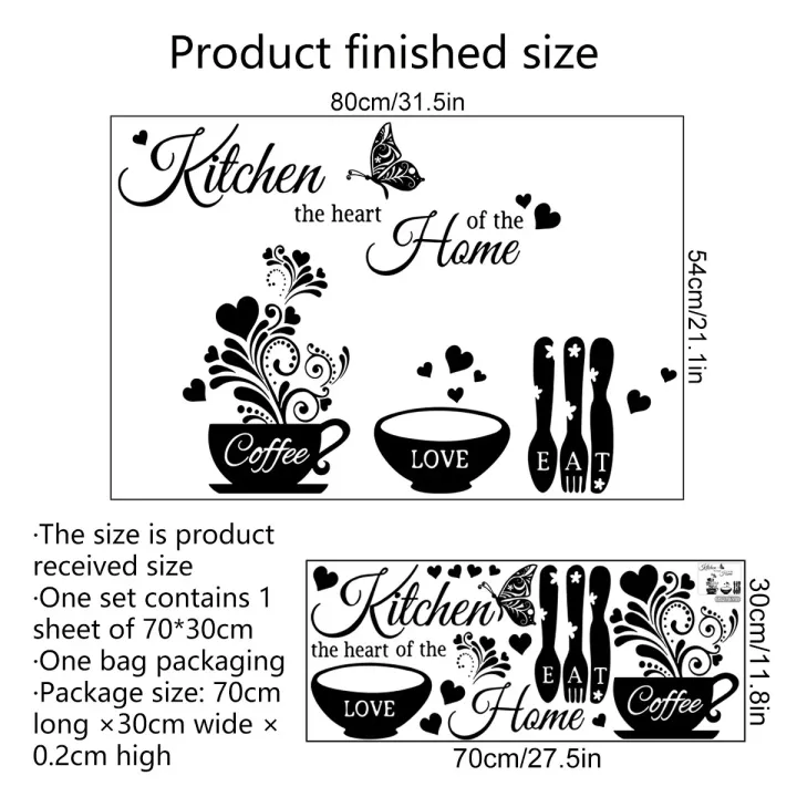 Kitchen%20Wall%20stickers%20Cooking%20Wall%20Decal%20Home%20Decoration%20Wall%20Decor%20Kitchen%20Kitchen%20the%20Heart%20of%20the%20Home%20Kitchen%20stickers%20Black%20theme%20wall%20sticker%20Big%20Butterfly%20Kitchenware%20cooking%20tools%20-%20Image%203