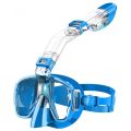 Snorkel Mask Foldable Diving Mask Set with Dry Top System and Camera Mount, Anti-Fog Professional Snorkeling Gear. 