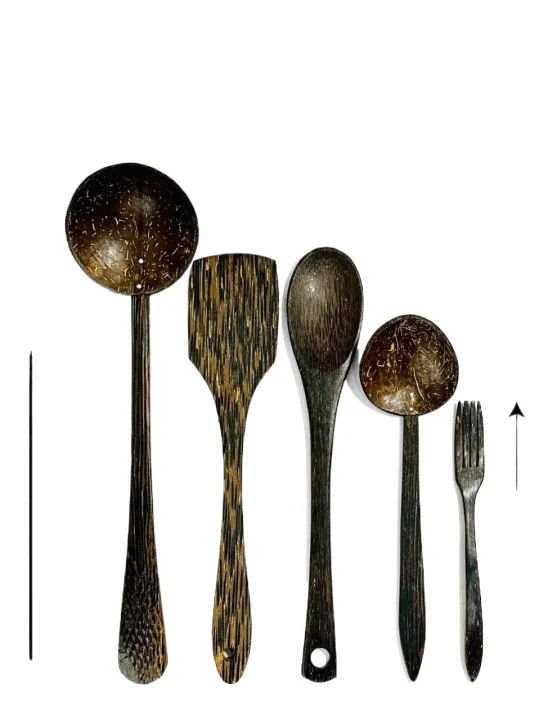 Kithul Wood Spoon 5 Pcs Set Good Quality For Multipurpose Kitchen Utensils