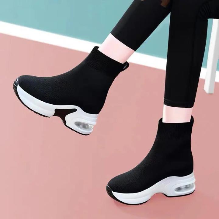 Height%20Increasing%20Insole%20Women's%20Shoes%20Boots%20Spring%20and%20Autumn2023New%20Women's%20Boots%20Stretch%20Knitted%20Sports%20Casual%20Socks%20Short%20Boots%20Mid-Calf%20-%20Image%205