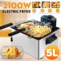 Sokany Electric Deep Fryer with Basket, Small Fryer for Home Use 5 Liter, Lid with Viewing Window, Adjustable Temperature, Stainless Steel. 