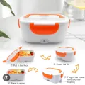 Heated Electric Lunch Box with Portable Food Warmer and Leakproof Compartments for Office School and Travel. 
