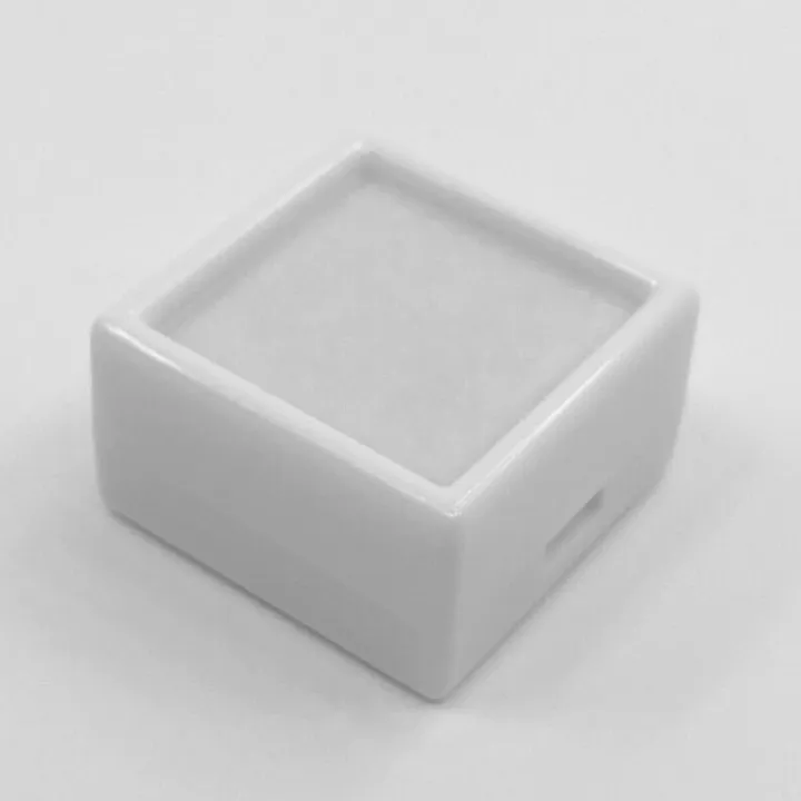 Gem Box half inch white and black gem box with glass and sponge premium quality 1 inch * 1 inch