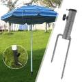 Parasol Umbrella Base Stand Outdoor Garden Metal Parasol Holder w/ 2 Forks Pipe Diameter 4cm. 
