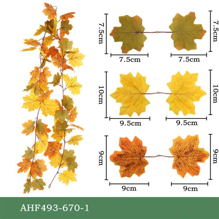 Seasonal Decoration Thanksgiving Home Decor Autumn Leaves Garland Foliage String Hanging Rattan Decoration