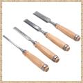 4Pcs Wood Chisels Tool Set Chrome-Vanadium Steel Wood Carving Chisels Woodworking Tools for Carpenter 6/12/18/24mm. 