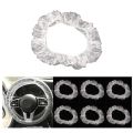 100Pcs Universal Disposable Plastic Steering Wheel Cover Elastic Trim Disposable Truck Car Steering Wheel Covers Films. 